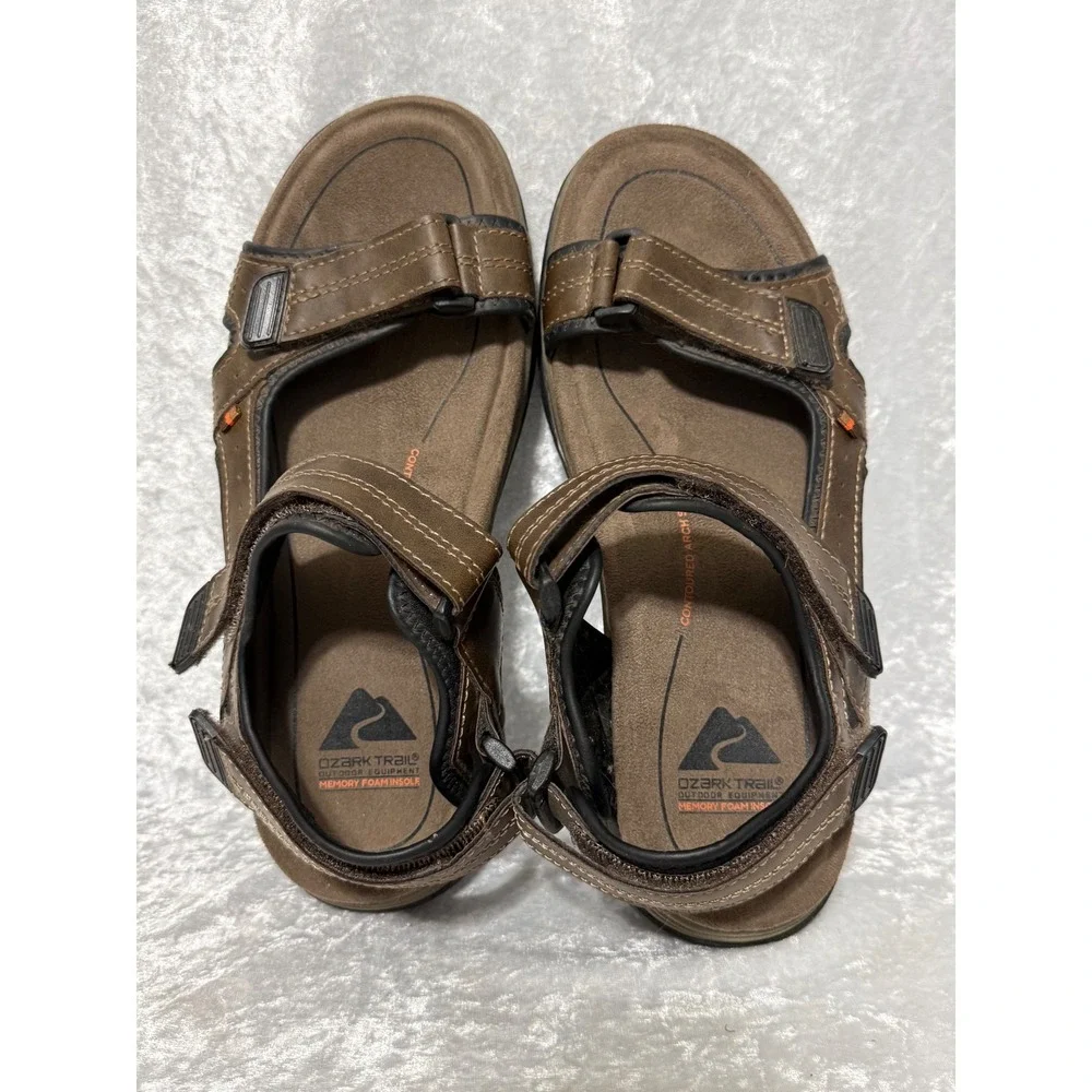 Ozark Trail Mens River Sport Hiking Sandals Memory Foam Adjustable Straps Sz-9
